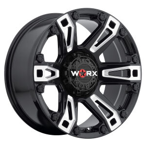 Beast 5/6 - 803BM - Gloss Black w/ Milled Highlights - Covers Lug Nuts