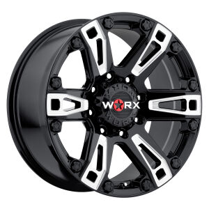 Beast 8 - 803BM - Gloss Black w/ Milled Highlights - Lug Nuts Are Exposed