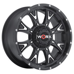 Tyrand 5 & 6 Lug - 805SB - Satin Black w/ Milled Highlights - Center Cap Covers Lug Nuts