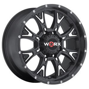 Tyrant 8 Lug - 805SB - Satin Black w/ Milled Highlights - Lug Nuts Are Exposed